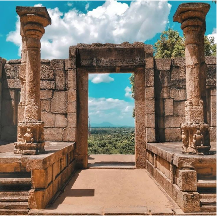 Ancient stone doorway in Sri Lanka